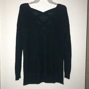 Thick criss-cross back green sweater